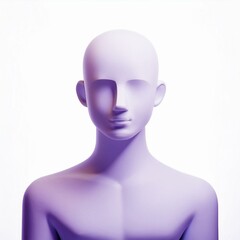 3D minimalistic purple avatar icon character