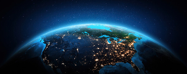 Wall Mural - america - usa, canada from space
