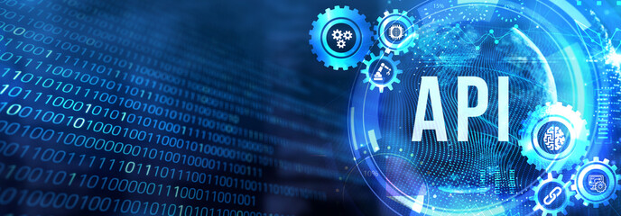API - Application Programming Interface. Software development tool. Business, modern technology, internet and networking concept. 3d illustration