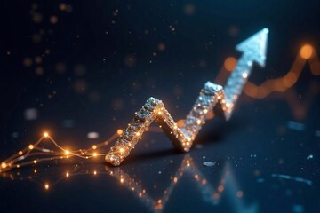 Wall Mural - Up arrow, growth concept. Chart for analyzing business growth, investment assets and global economic trends - generative AI