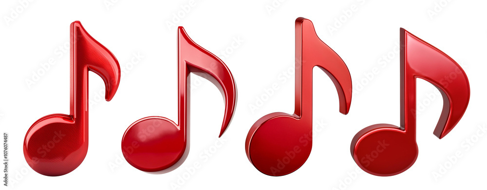 Colorful red music notes symbolize creativity and passion in art and ...