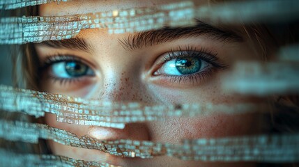 Eyes overlaid with code represent the intersection of human vision and technology in the modern business world.