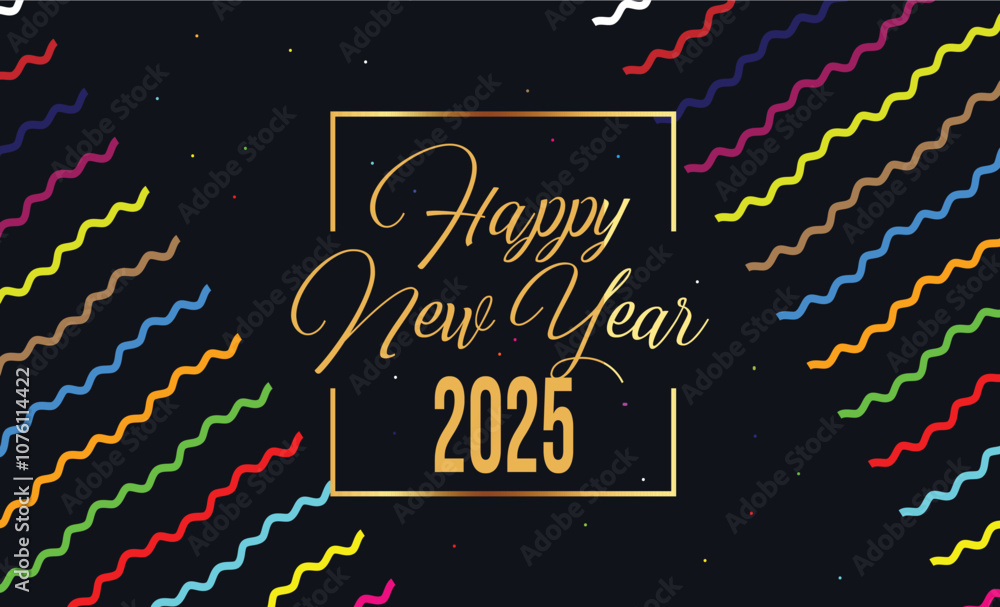Happy new year 2025 square post card background for social media ...
