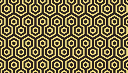 black and yellow hexagons tortoiseshell motif pattern background. japanese kikko hexagonal geometric