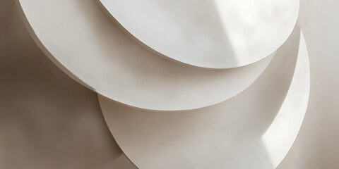 Wall Mural - stack of white circles abstract art