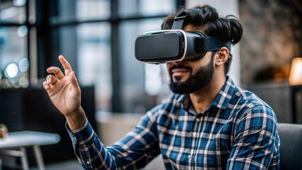 indian developer testing vr/ar applications – an indian developer testing augmented or virtual reali