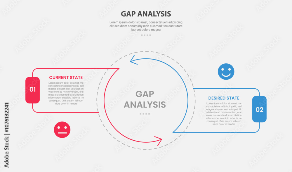 GAP Analysis Infographic Outline Style With 2 Point Comparison Template gap-analysis-infographic-outline-style-with-2-point-comparison-template