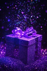 Poster - Purple Gift Box on Table