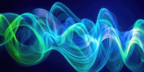 Wall Mural - Wave of blue and green light