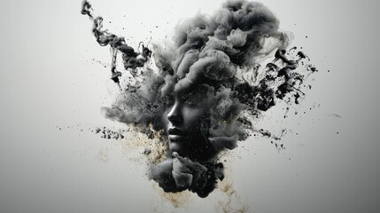 Aufkleber - Explore the mesmerizing dance of ink swirling in water creating abstract shapes in slow high fidelity