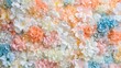 © red_orange_stock - A lush backdrop of pastel flowers showcases a variety of delicate blooms in soft shades, perfect for a spring-themed event or decor