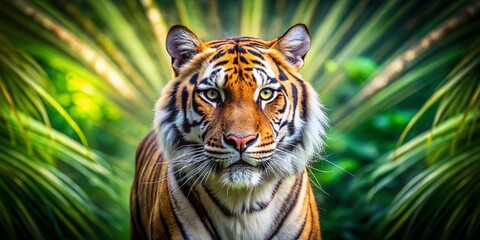 bigeyed tiger frozen in time, a stunning long exposure wildlife portrait.