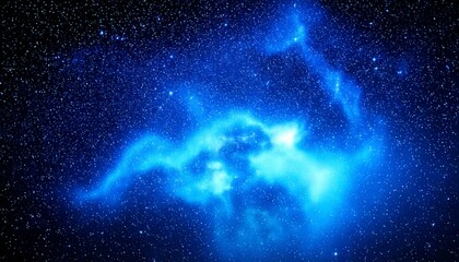 Wall Mural - beautiful space with blue nebula, realistic vector