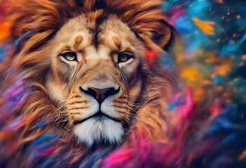  paintings wild colorful colors realistic animals art ai
