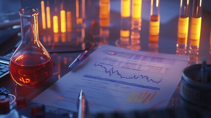 Fototapete - Analyze profitability trends using high-resolution data visualization in business science