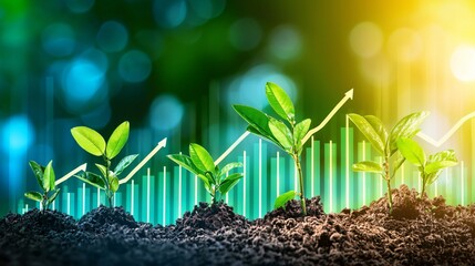 Aufkleber - Analyze growth trends in dividend investments with visual reports highlighting plant development and financial metrics