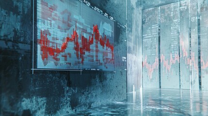 Fototapete - Explore the intricacies of stock dividend statements through an ultradetailed visualization of financial data trends