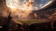 © Sirichat. Camphol - A football stadium scene generated using AI, with fans creating a dynamic and energetic atmosphere during the game