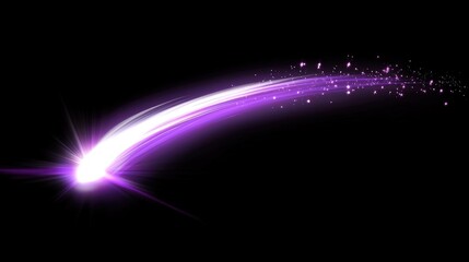 Wall Mural - a purple and white light streak with a bright starburst at the end.