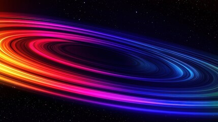 Wall Mural - A vibrant, swirling ring of light against a dark, starry backdrop, reminiscent of a distant galaxy.