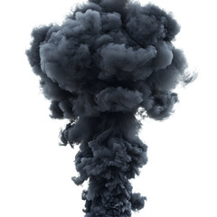 Poster - Black smoke isolated white background