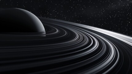 Wall Mural - A modern abstract background with a curved design that resembles the rings of Saturn.