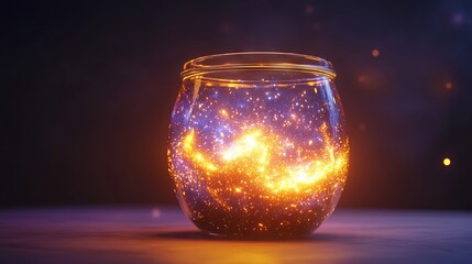 Wall Mural - The entire universe contained inside a glass. Futuristic, galaxy, universe, fantasy, and portal background concept