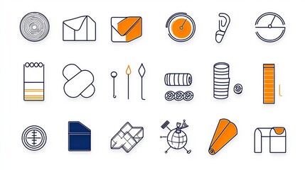 Poster - Set of 30 Minimalist Outline Fabric Icons Highlighting Key Features Such as Fade Resistance Moisture Wicking and Antibacterial Properties in a Versatile Style with Editable Stroke