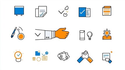 Poster - Handshake Symbol Representing Partnership Agreement and in Minimal for Business Marketing Essentials