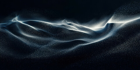 Wall Mural - a long, wavy line of white and blue dots