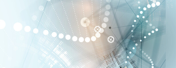 Wall Mural - abstract dna molecule technology