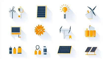 Poster - Set of 15 linear icons illustrating the use of solar energy including symbols for sunlight energy storage and eco friendly power Simple showcasing clean renewable technology and a sustainable future