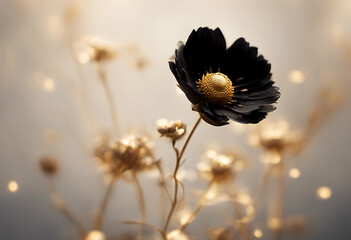 Wall Mural - frames flower background beautiful bright wallpaper wall light golden abstract colours black acryl c