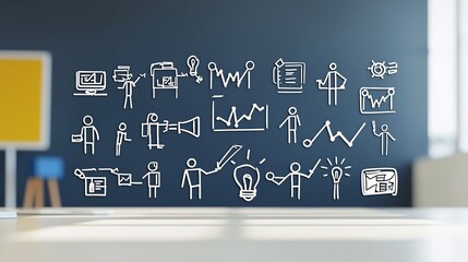 Leinwandbilder - Set of 15 customizable icons representing team leadership working together synergy and other concepts for business corporate and organizational design projects