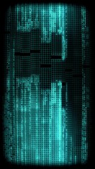 Wall Mural - A looping digital style screen background with green data glitch and interference effects.

