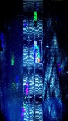 Wall Mural - A background or overlay texture of distorted digital glitch effects.