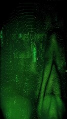 Wall Mural - A background or overlay texture of distorted digital glitch effects.