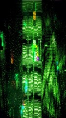 Wall Mural - A background or overlay texture of distorted digital glitch effects.