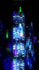 Wall Mural - A background or overlay texture of distorted digital glitch effects.