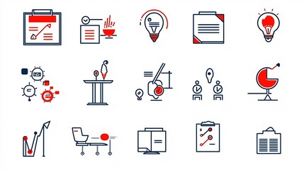 Leinwandbilder - Efficient Business Meeting with Team Project Speaker Podium and QA Session Concept Corporate conference room setup featuring presentation elements for successful business and professional development