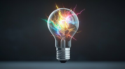 Aufkleber - Glowing multi colored electric sparks and dynamic branching lightning bolts on a transparent background for a striking futuristic visual