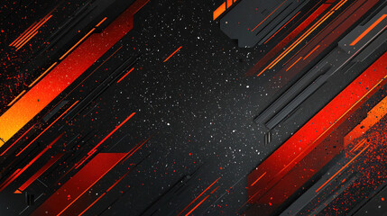 Wall Mural - red and black digital art lines, futuristic technology background