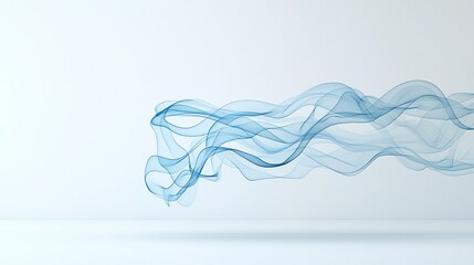 Poster - Warm swirling smoke with complex elegant curves floating on a clean white backdrop evoking a sense of smooth ethereal movement and flair