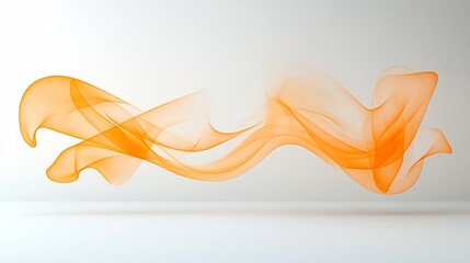 Poster - Captivating and Elegant Swirling Smoke Patterns Flowing in Luxurious Golden Orange Hues Isolated on a Pristine White Background Symbolizing Warmth and Refined Movement