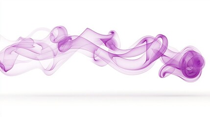 Poster - Flowing curved purple smoke drifting and swirling through the air creating a soft ethereal and elegant visual atmosphere that evokes a sense of tranquility and serene ambiance