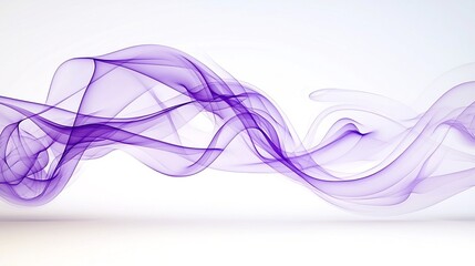 Aufkleber - Elegant Abstract Purple Smoke with Delicate Flowing Curves on a White Background Evoking a Sense of Warmth Sophistication and Smooth Flow