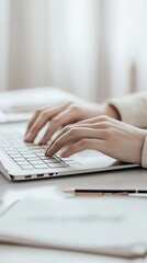 Poster - Typing on a Laptop Keyboard in a Quiet and Organized Home Office : Generative AI