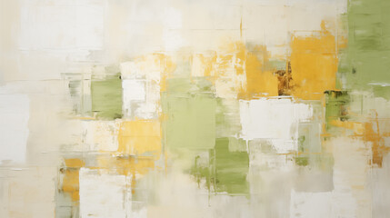Wall Mural - Abstract painting, green and yellow Textured Pastel Tranquility art design background