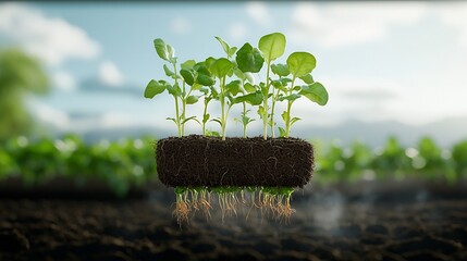 Aufkleber - Aeroponic Farm with Vegetables Suspended in Air Roots Exposed to Nutrient Mist Showcasing a High Tech and Efficient Farming Solution for Sustainable and Innovative Agriculture