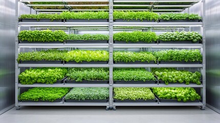 Aufkleber - Vertical Hydroponic Farm with Multilayered Fresh Produce and Water Flow for Optimal Nutrient Delivery  Innovative and Efficient Indoor Agriculture Technology for Sustainable Food Production